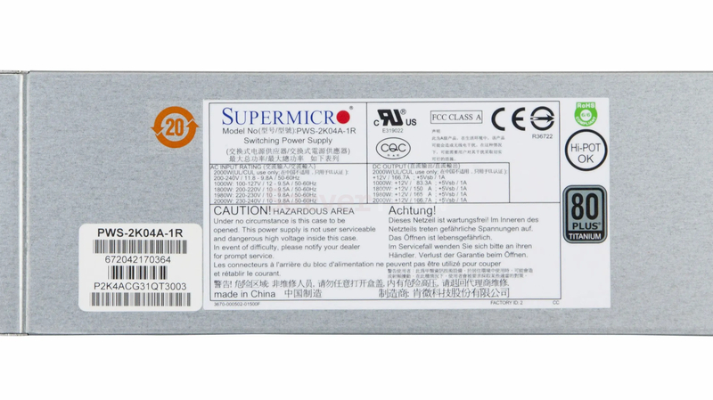 Блок питания Supermicro PWS-2K04A-1R (2000W) 2