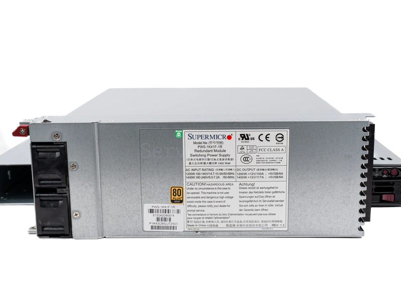 Серверный корпус Supermicro CSE-818 (1U, 3LFF, 1x БП 1400W) [818G-1400B] 2