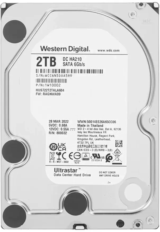 Жесткий диск WD Ultrastar DC HA210 1TB 3.5" SATA 6GB/s [1W10001]