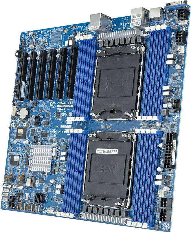 Материнская плата Gigabyte MS73-HB1 Rev 1.x/3.x (E-ATX, 2x LGA4677, 16 DIMM) 1