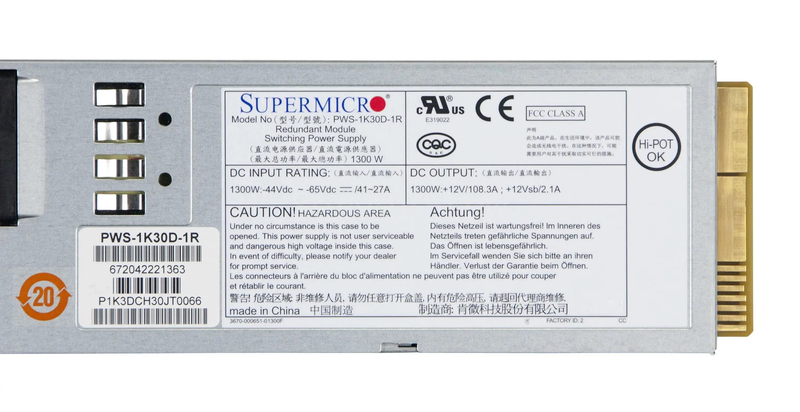 Блок питания Supermicro PWS-1K30D-1R 1300W 2