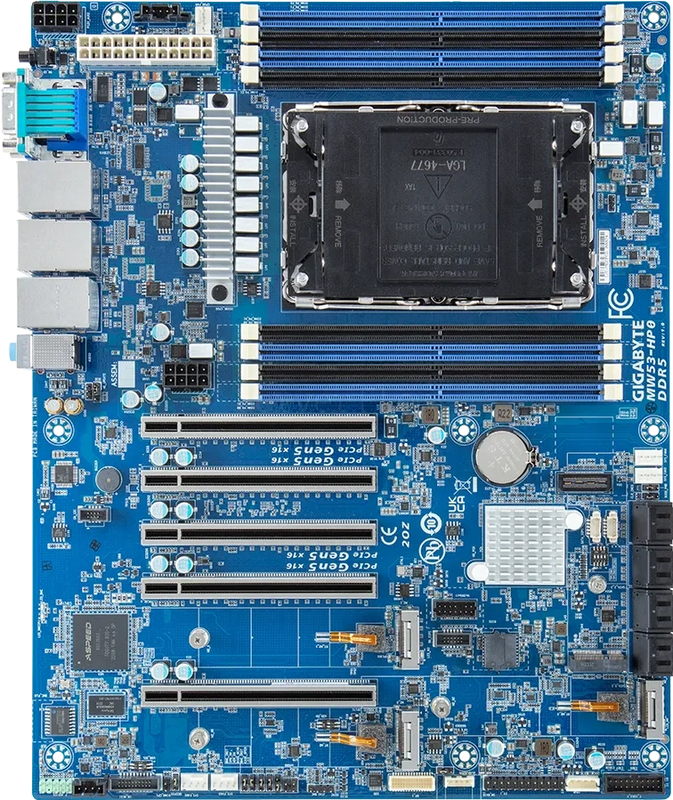 Материнская плата Gigabyte MW53-HP0 Rev 1.x/3.x (ATX, LGA4677, 8 DIMM)