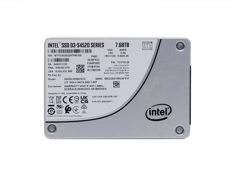 SSD-накопитель Intel D3-S4520 7.68TB 2.5" SATA 6Gb/s [SSDSC2KB076TZ01]
