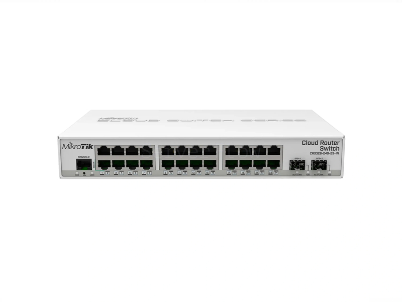 Коммутатор MikroTik CRS326-24G-2S+IN (24x RJ45 1 Гбит/с, 2x SFP+ 10 Гбит/с)