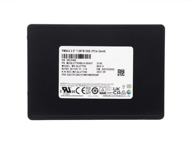 SSD-накопитель Samsung PM9A3 7.68TB 2.5" U.2 [MZQL27T6HBLA-00A07]