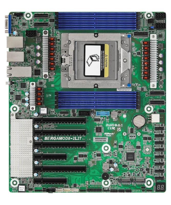 Материнская плата ASRock Rack BERGAMOD8-2L2T (CEB, SP5, 8 DIMM)