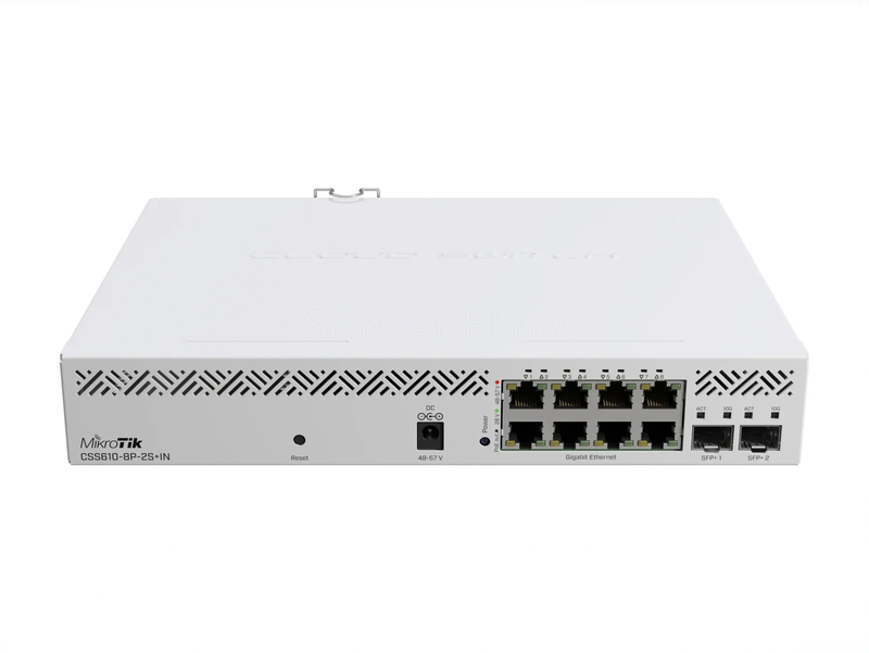 Коммутатор MikroTik CSS610-8P-2S+IN (8x RJ45 1 Гбит/с, 2x SFP+ 10 Гбит/с)