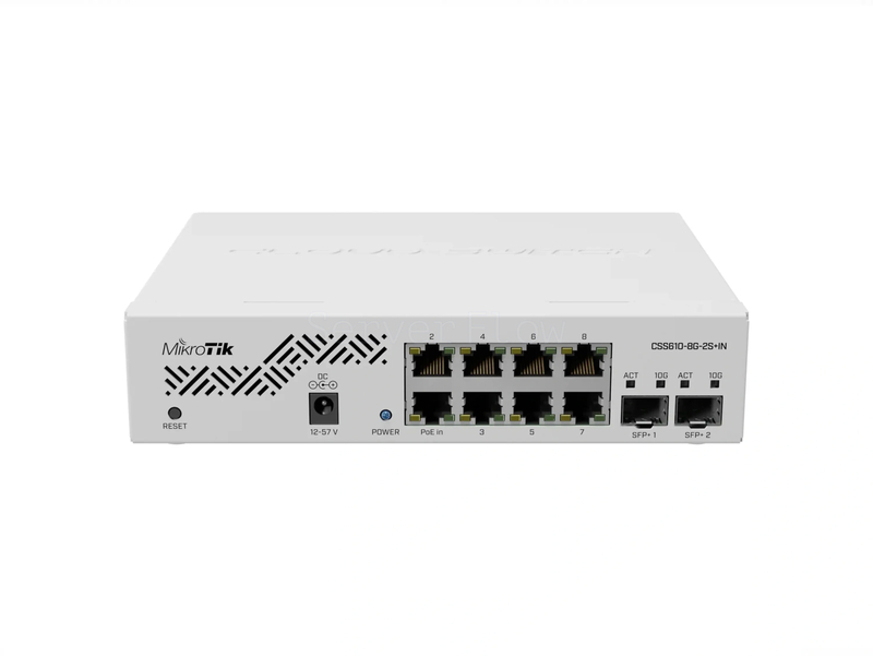 Коммутатор MikroTik CSS610-8G-2S+IN (8x RJ45 1 Гбит/с, 2x SFP+ 10 Гбит/с)