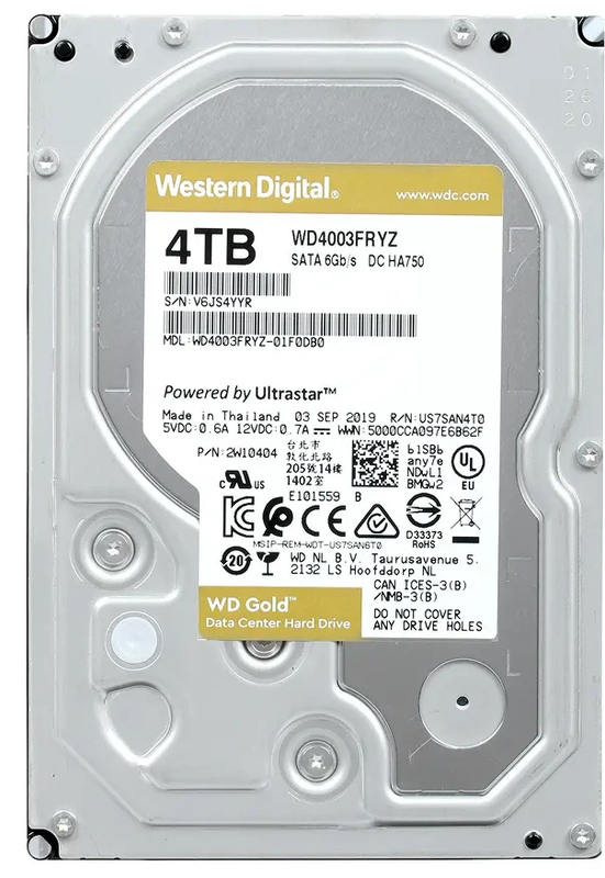 Жесткий диск WD Gold Enterprise 4TB 3.5" SATA 6GB/s [WD4003FRYZ]