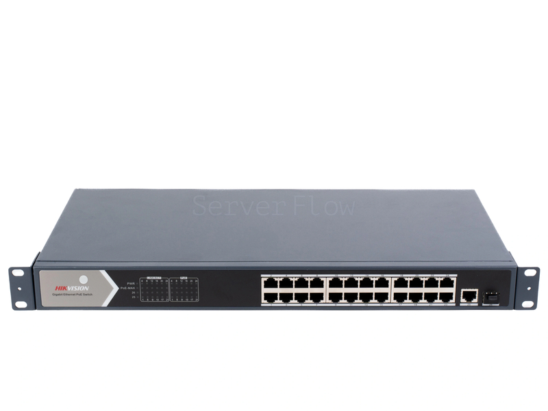 Коммутатор Hikvision DS-3E0526P-E (24x 1 Гбит/с PoE, 1x RJ45/SFP 1 Гбит/с)