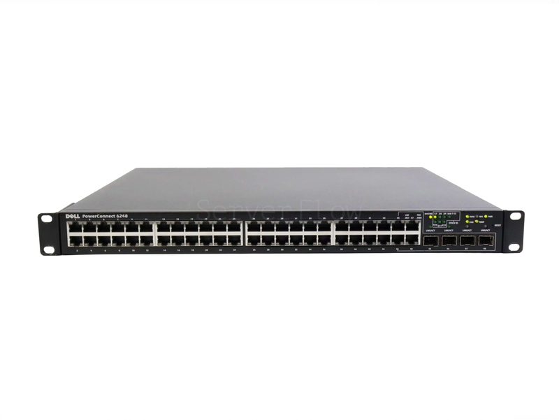 Коммутатор Dell PowerConnect 6248 (44х RJ45 1 Гбит/с, 4х RJ45/SFP+ 10 Гбит/с)