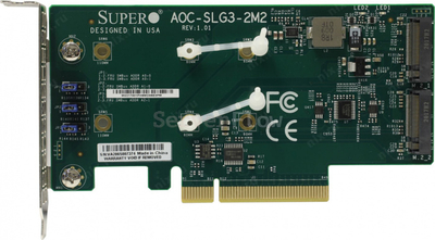 Переходник Supermicro AOC-SLG3-2M2 (PCIe 3.0 x8, 2x M.2, Low profile)