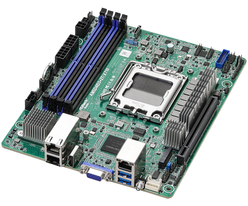 Материнская плата ASRock Rack AM5D4ID3-2T/X710 (Deep mini-ITX, AM5, 4 DIMM) 1