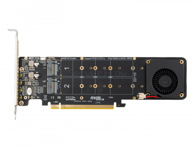 Переходник PCIe 4.0 x16, 4x M.2 (Low profile, NGFF 22110)