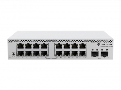 Коммутатор MikroTik CSS318-16G-2S+IN (16x RJ45 1 Гбит/с, 2x SFP+ 10 Гбит/с)