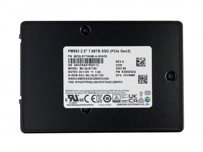 SSD-накопитель Samsung PM983 7.68TB 2.5" U.2 [MZQLB7T6HALA-00W07]