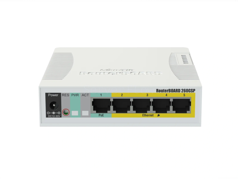 Коммутатор MikroTik RB260GSP (5x RJ45 1 Гбит/с, 1x SFP 1 Гбит/с)