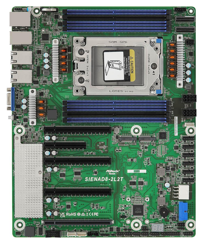 Материнская плата ASRock Rack SIENAD8-2L2T (ATX, SP6, 8 DIMM)