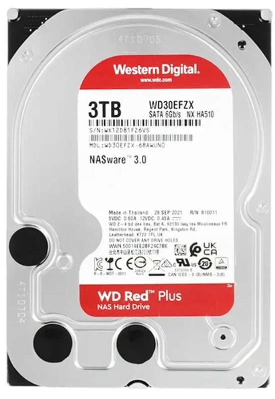 Жесткий диск WD Red Plus 3TB 3.5" SATA 6GB/s [WD30EFZX]