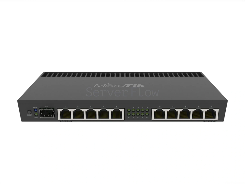 Коммутатор Mikrotik RB4011IGS+RM (10x RJ45 1 Гбит/с PoE, 1x SFP+ 10 Гбит/с PoE)
