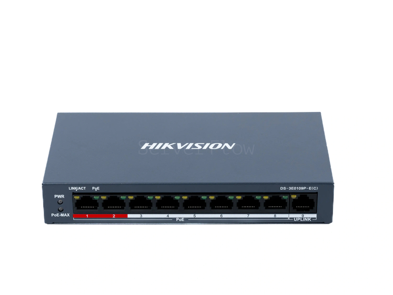 Коммутатор Hikvision DS-3E0109P-E (9x RJ45 100 Мбит/с PoE)