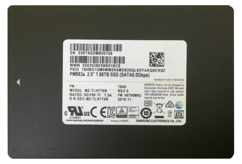 SSD-накопитель Samsung PM883a  7.68TB 2.5" 6Gb/s [HZ7LH7T6HALA-00AAZ]