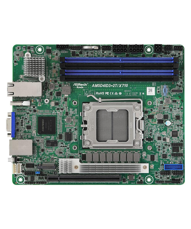 Материнская плата ASRock Rack AM5D4ID3-2T/X710 (Deep mini-ITX, AM5, 4 DIMM)