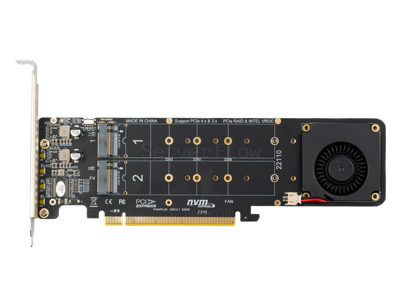 Переходник PCIe 4.0 x16, 4x M.2 (Low profile, NGFF 22110)