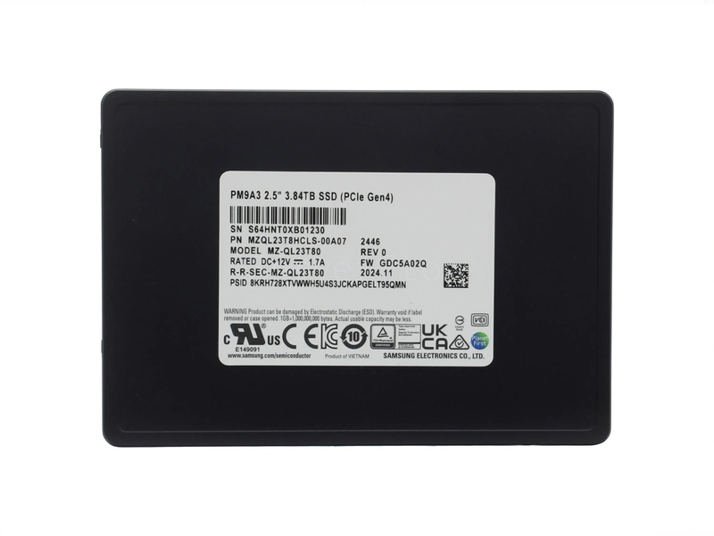 SSD-накопитель Samsung PM9A3 3.84TB 2.5" U.2 [MZQL23T8HCLS-00A07]