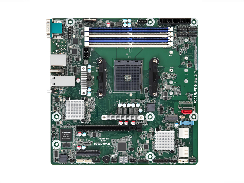 Материнская плата ASRock B550D4U-2T (Micro-ATX, AM4, 4 DIMM)