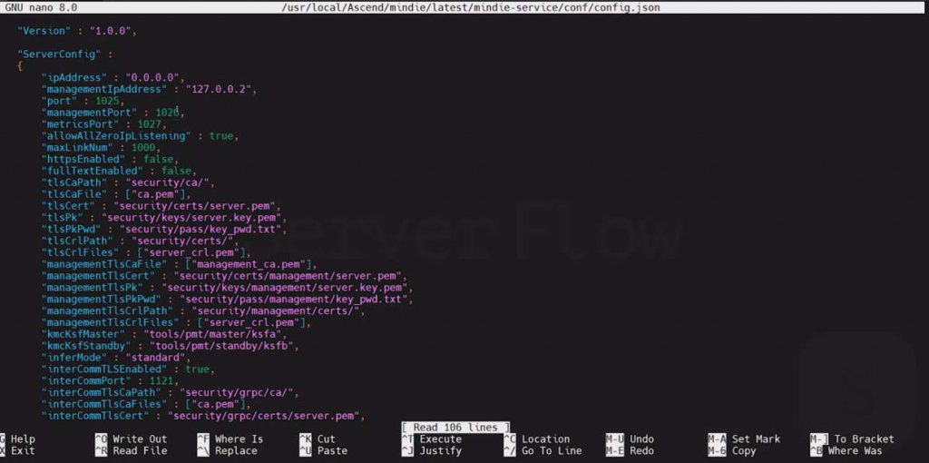 Настройка конфиг-файла MindIE