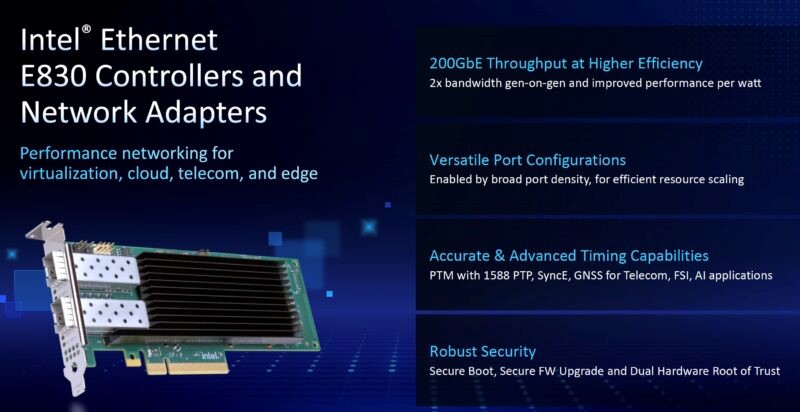 Описание серии сетевых карт Intel E830