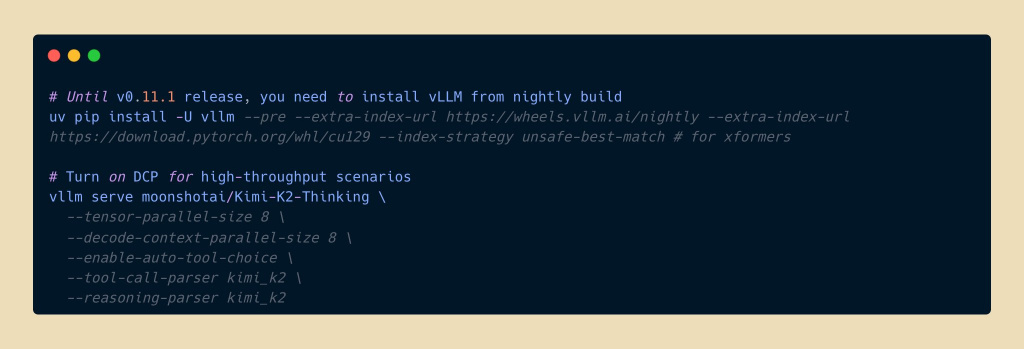 Kimi-K2-Thinking доступна в vLLM