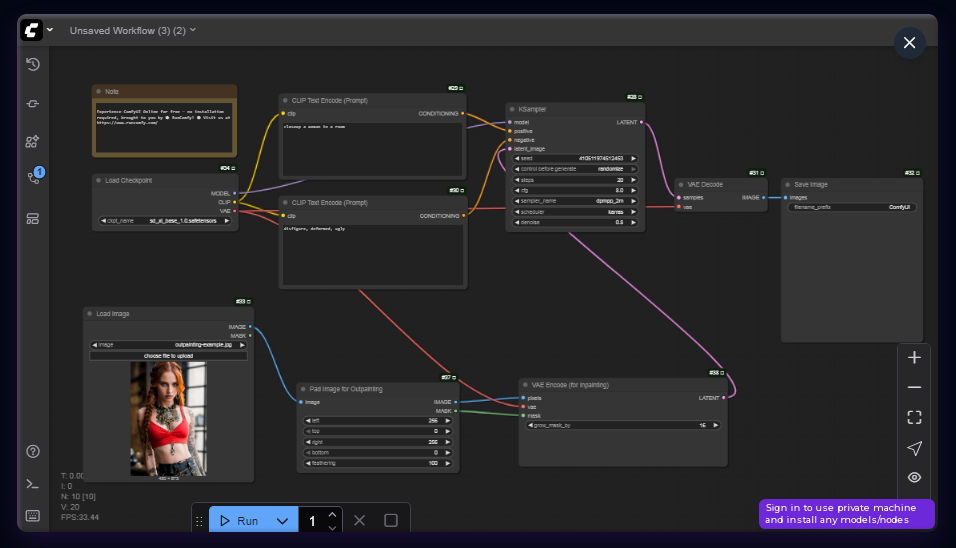 Тестирование ComfyUI online