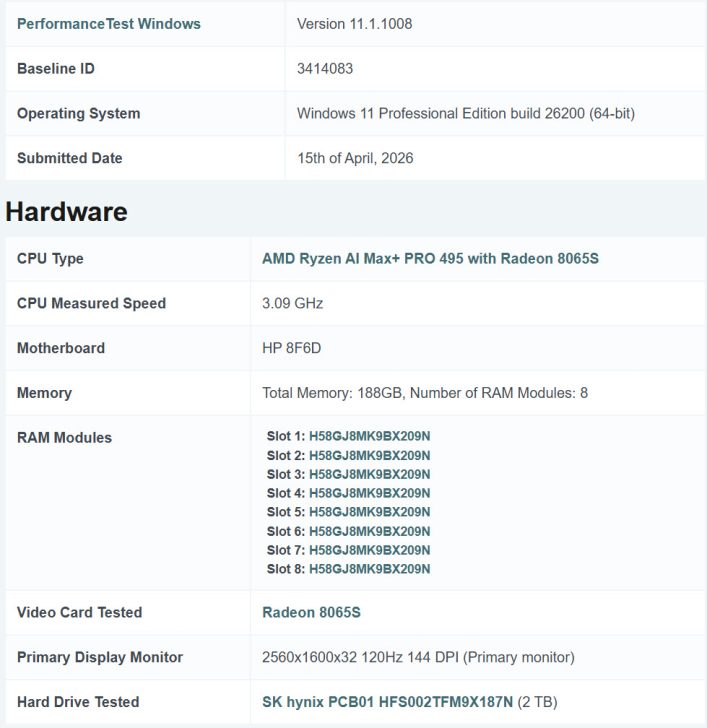 Утечка характеристик AMD Ryzen AI Max+ PRO 495