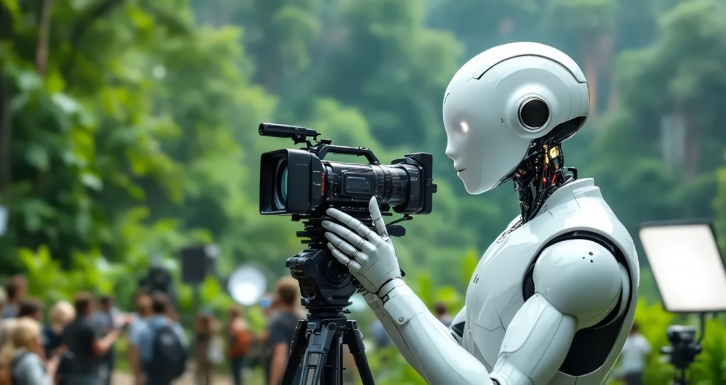 Абстрактное изображение создания видео в нейросети