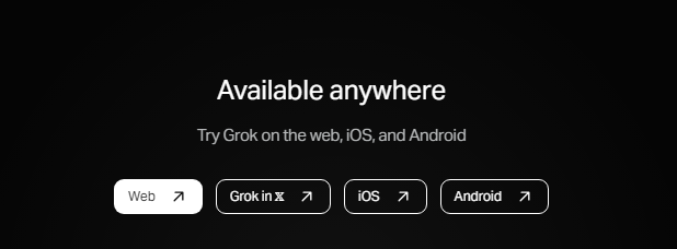 Модели Grok доступны в Web-версии, а также приложении для IOS и Android