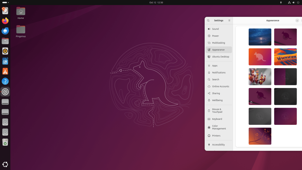 Интерфейс десктопной версии Ubuntu 25.10 Questing Quokka