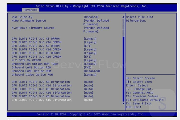 Настойка бифуркации PCI-E в BIOS