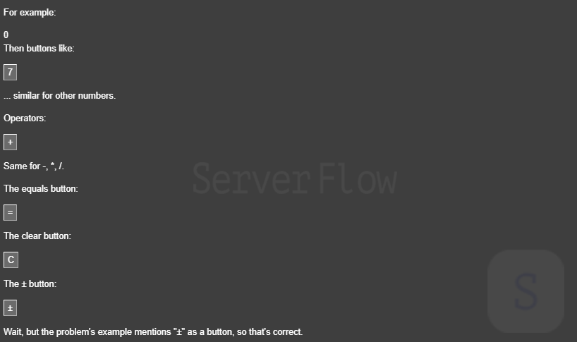 EXAONE Deep:32b продолжает размышлять перед генерацией кода калькулятора