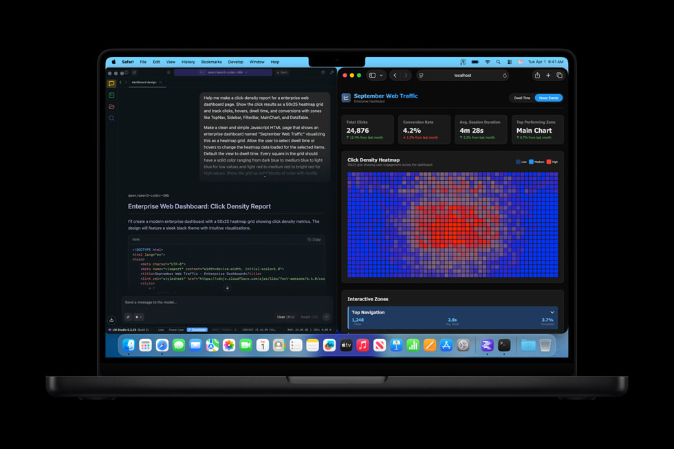 MacBook Pro с запущенным LM Studio