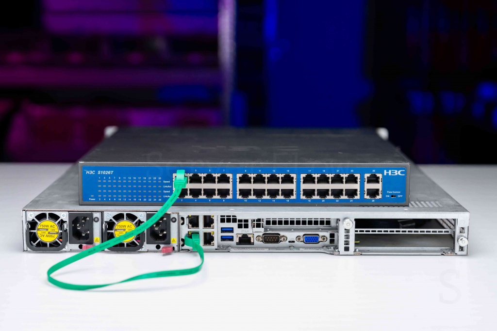 Подключение сервера к коммутатору через витую пару