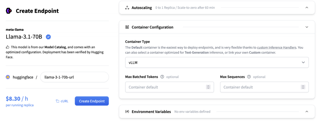Создание эндпоинта через vLLM