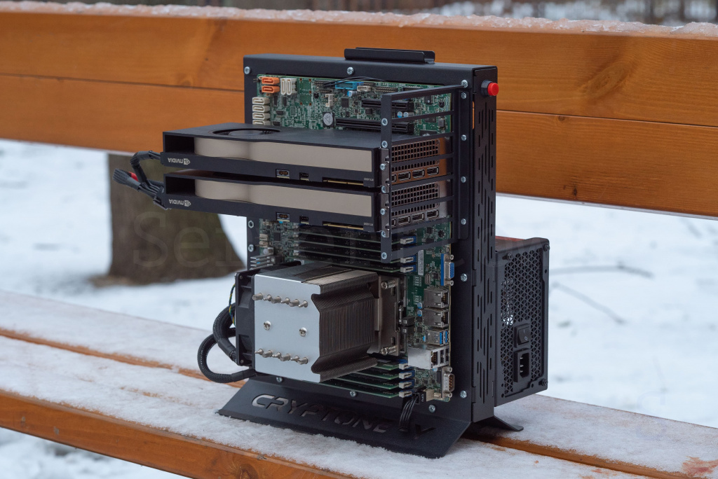Система на базе 2 GPU для развертывания небольших моделей ИИ