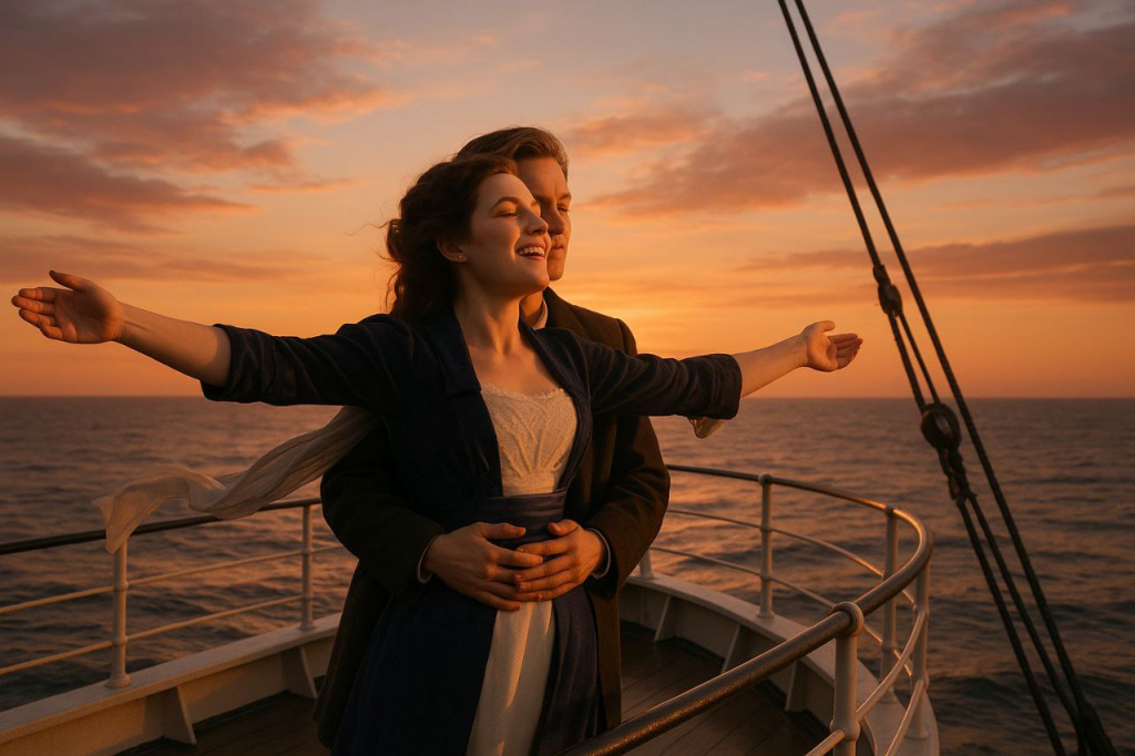 Кадр из фильма титаник, сгенерированный в Sora 2