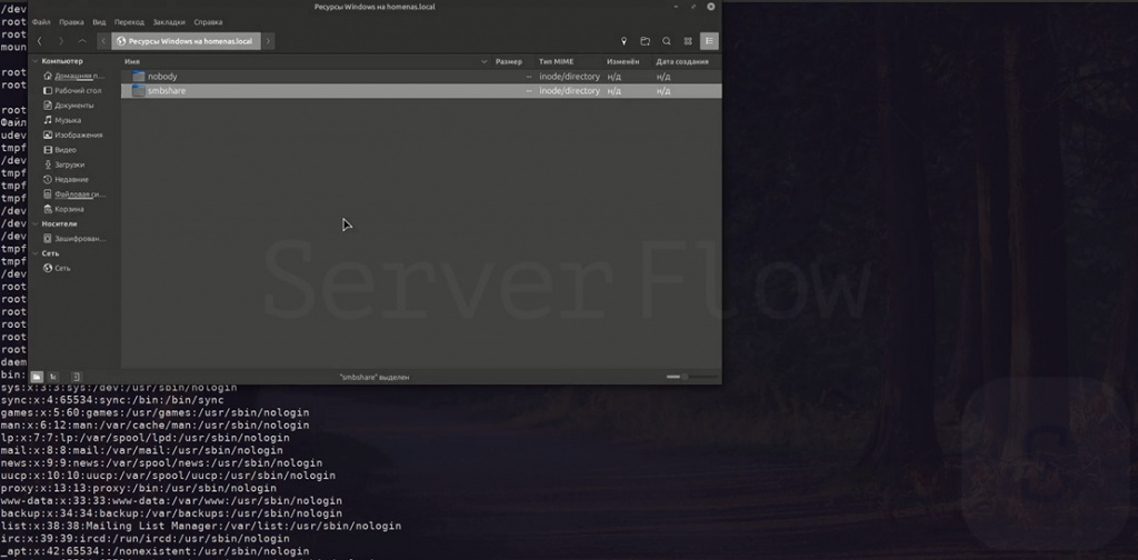Общая папка файлового сервера