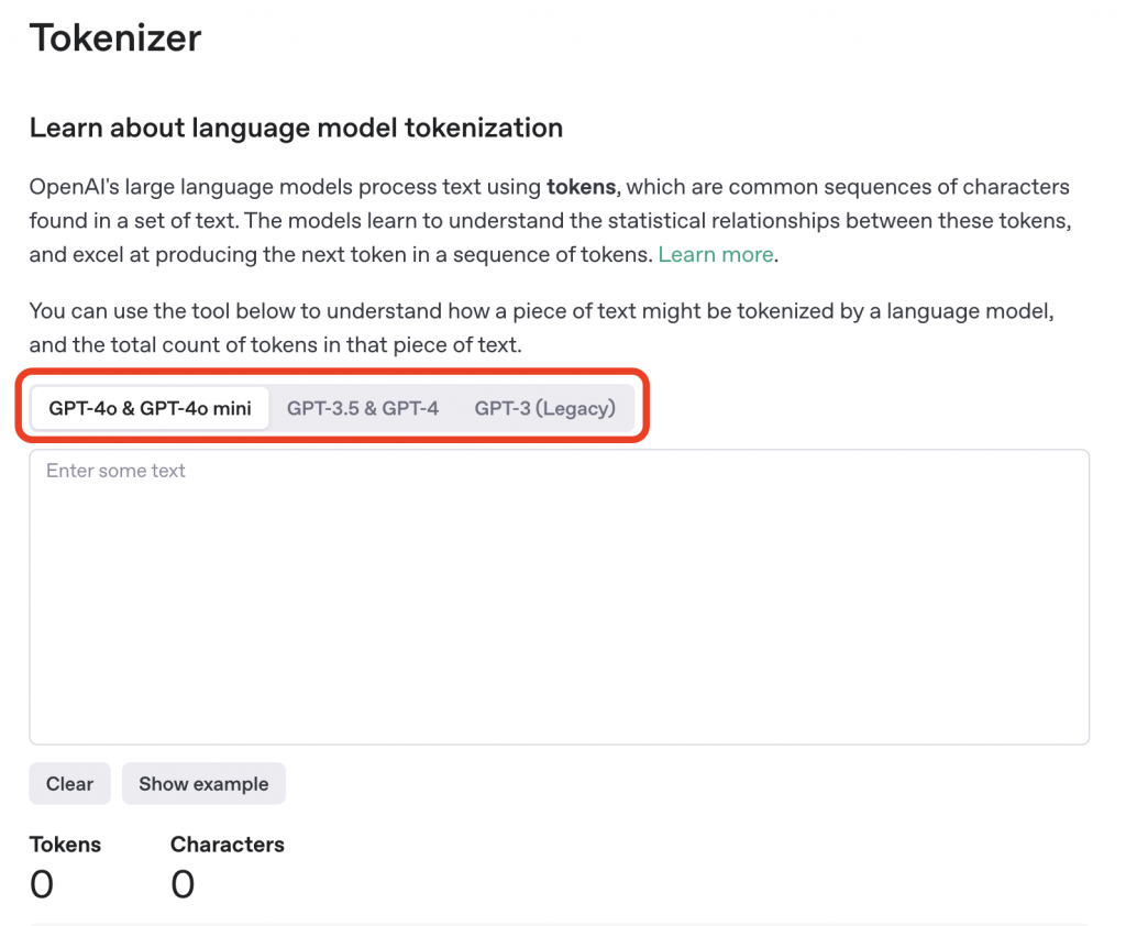 Токенизаторы у разных ИИ-моделей GPT