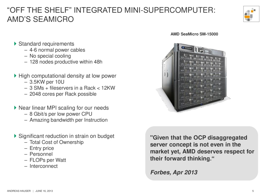 Слайд из презентации AMD для Генетического центра в Мюнхене