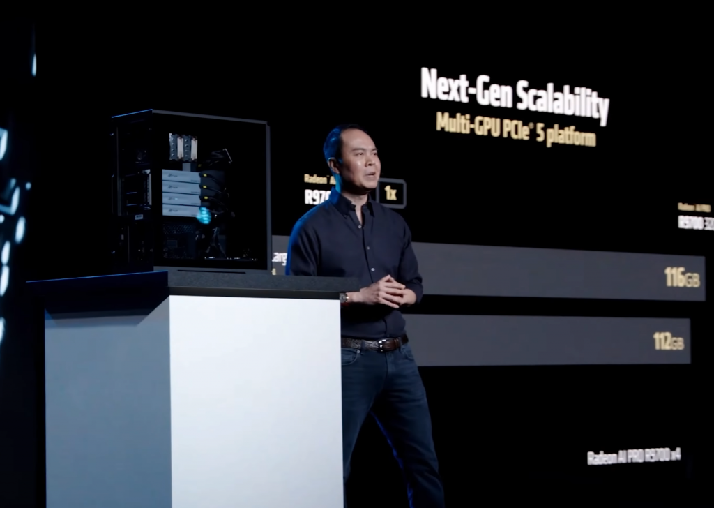 Четыре AMD AI PRO R9700 в одном корпусе