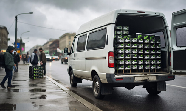 Выгрузка H100 из газели